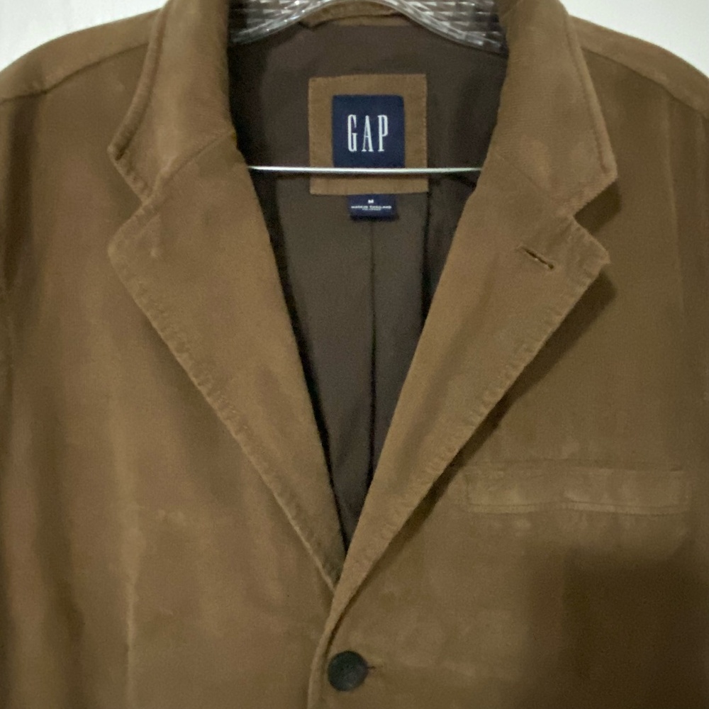 Gap Mens M Brown Corduroy Button Up Cotton Lined Casual Office Creepy Blazer.
